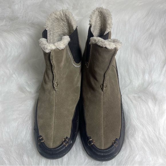 Lands End Suede Boots, Fleece Lined, Brown, Women Size 9 - Picture 10 of 14